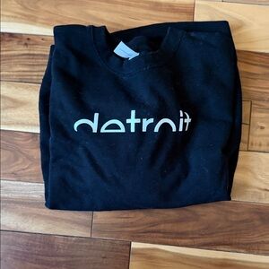 Black 'Detroit' Graphic Crewneck Sweatshirt